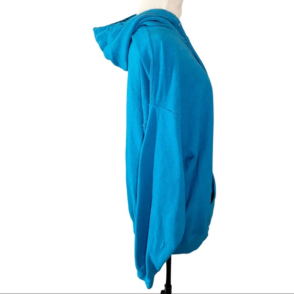 EverSoft Fleece Full Zip Hoodie Jacket Aqua Blue- Unisex - Picture 3 of 7